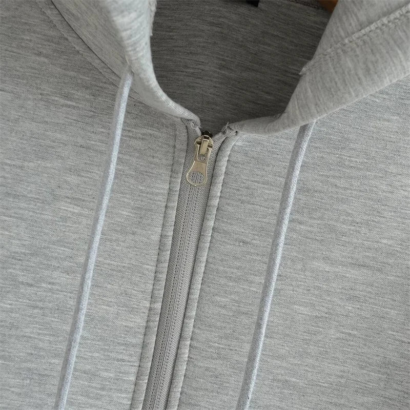 KEYANKETIAN Winter New Women's Zipper Hoodie High Street Unisex style Double Pockets Oversize Loose Sweatshirts Outerwear Top