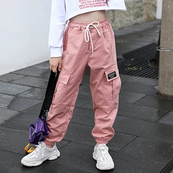 Spring Autumn Teenage Girls Pants New Fashion Boys Cargo Trousers Casual Kids Sports Pants 4 6 8 10 12 Years Children's Clothing