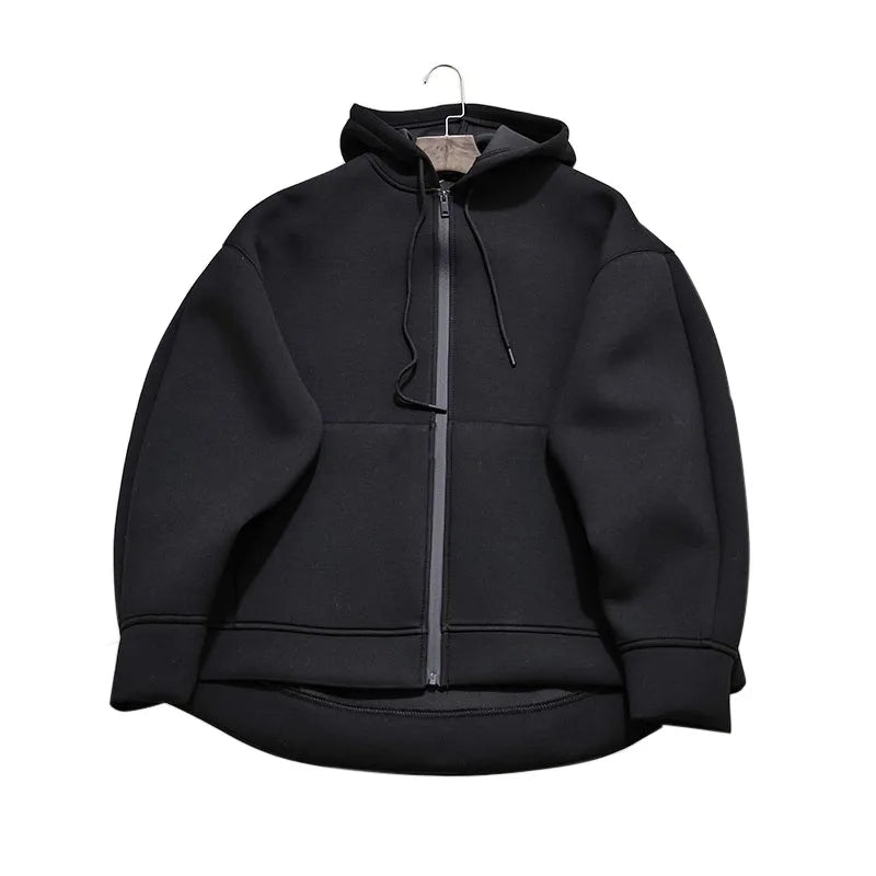 Winter New Women's Zipper Hoodie High Street Unisex style Double Pockets Oversize Loose Sweatshirts Outerwear Top