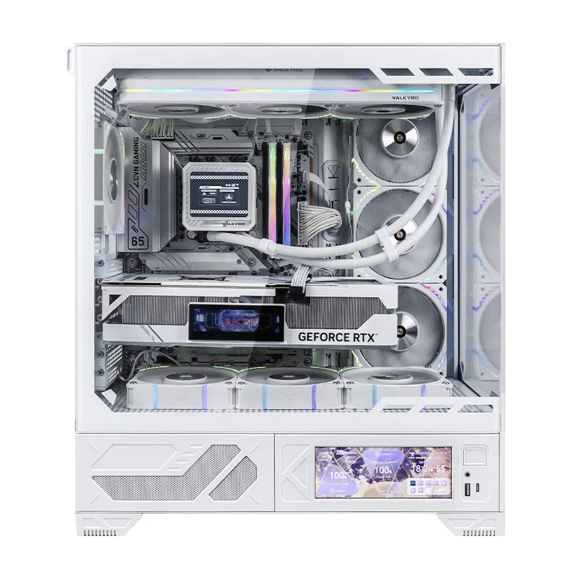 VALKYRIE VK03 ATX Gaming PC Case Desktop Supports 360 Water Cooled 6.2 in Touchscreen Removable 270° Sea View Room Computer Case