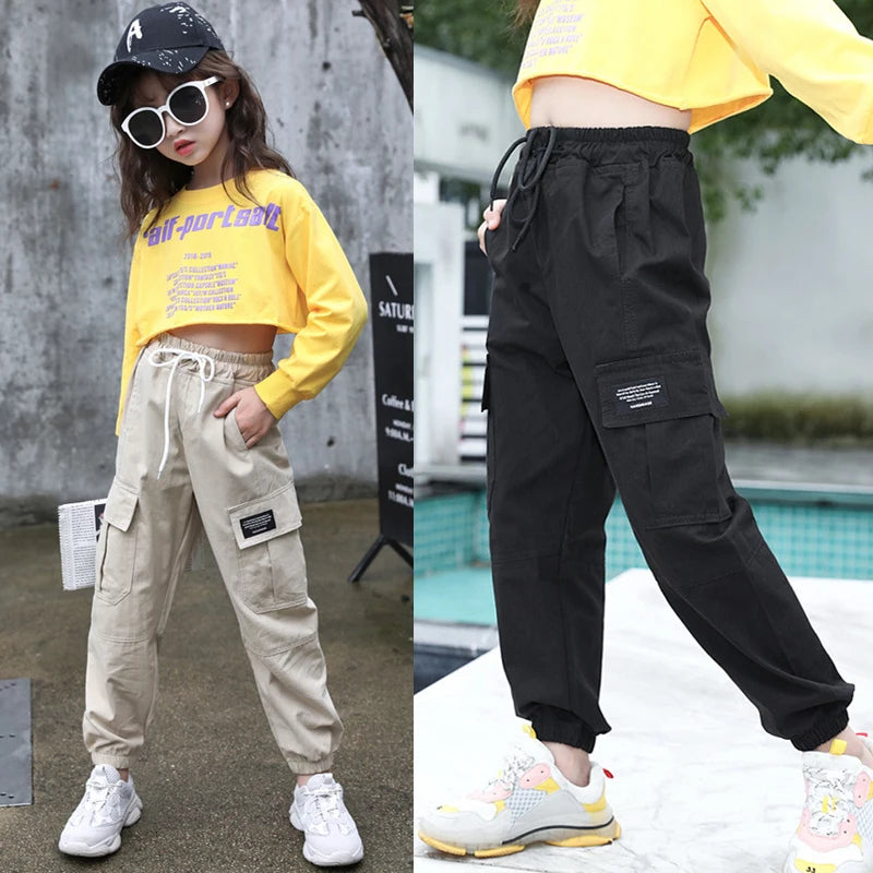 Spring Autumn Teenage Girls Pants New Fashion Boys Cargo Trousers Casual Kids Sports Pants 4 6 8 10 12 Years Children's Clothing